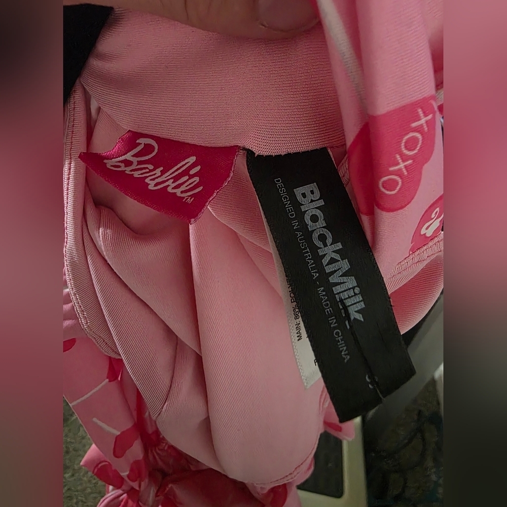 Blackmilk x Barbie pink lollipop tie the knot tiered frill dress mini Dollskill - Picture 5 of 5